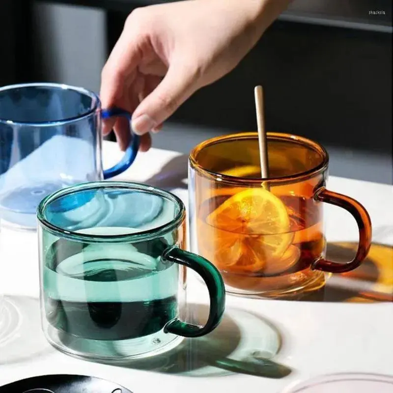 Mug en verre sublimation gobelet givré transparent vin eau jus verres à boire avec anse