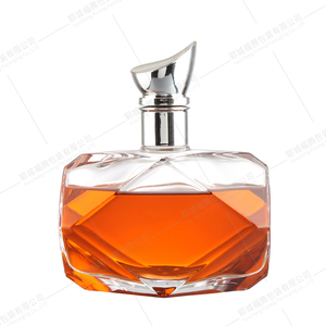 Bottiglie di Vetro Vuote per Liquori con Tappo in Legno Trasparente Personalizzate all'Ingrosso 500ml 700ml 750ml XO Brandy Tappo in Sughero Novità - Product Image 2