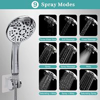 Pommeau de douche pluie avec pommeau de douche pluie à main 8 ''haute pression avec bras d'extension 11'' 9 réglages pommeaux de douche à main