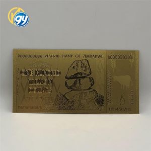 1000 pièces de billets de banque numériques plaqués or 24 carats, 100 trillions de dollars du <span class=keywords><strong>Zimbabwe</strong></span>, avec matériau plastique PET de haute qualité et COA - Product Image 4