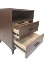 Table de chevet multifonction en MDF avec armoire de qualité supérieure, dotée de deux tiroirs et d'un tiroir caché
