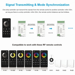 Contrôleur de bande LED COB sans points C103A Aipin <span class=keywords><strong>2</strong></span>.4G Mesh, contrôle par application, synchronisation des couleurs, veilleuse décorative, 12V 24V, télécommande <span class=keywords><strong>3</strong></span> canaux - Product Image 5