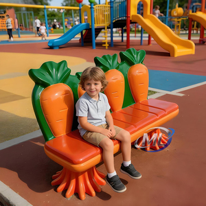 Banco de Fibra de Vidrio con Forma de Zanahoria para Niños, Muebles de Exterior para Niños, Bancos de Zanahoria para Zonas Infantiles en Centros Comerciales - Product Image 2