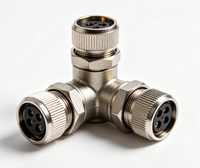 Connecteur en nylon étanche de type T M16, 3+2 broches, 1 entrée 2 sorties, 3 prises femelles IP67 pour câblage aérospatial et de contrôle industriel