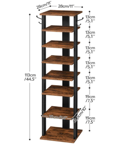 Almacenamiento de zapatos de entrada pequeño de madera personalizado, Banco de entrada moderno de madera, almacenamiento de zapatos, casa de campo rústica, 8 pares de zapateros - Product Image 4