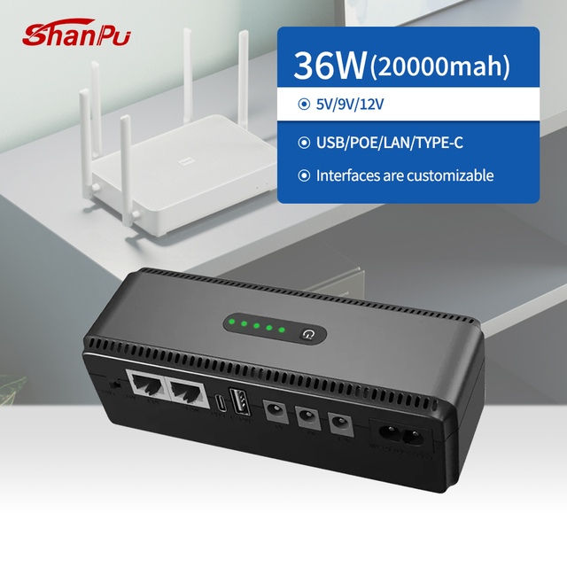 New 20000mah Mini UPS 36W  Online DC Backup Power UPS for CCTV Camera Modem WiFi Router
