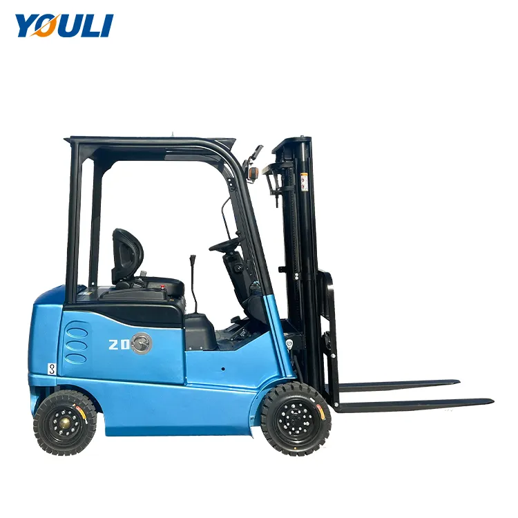 1.5 ton 2 ton küçük dönüş yarıçapı oturmuş forklift powered mini 3 tekerlekli elektrikli forklift AC sürüş forkliftler