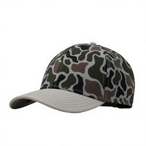 Custom 6 Panel Two Tone Baseball <b>Cap</b> Curved Brim Waterproof <b>Camo</b> PVC Rubber Patch Logo Outdoor Hat Manufacturer - Product Image 1