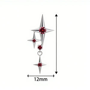 Wholesale G23 <b>Titanium</b> Crystal Star Moissanite Labret <b>Stud</b> Tragus Helix Earring Cartilage Body Pieacing Jewelry for Men Women - Product Image 2