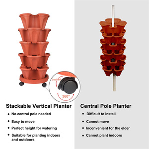 5 Tier Plastic Vertical Garden <strong>Planter</strong> Indoor Outdoor Gardening Pots Tower Garden <strong>Planters</strong> <strong>Stackable</strong> <strong>Planter</strong> - Product Image 4