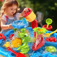 Table de jeu d'été à sable et à eau jouets jardin extérieur 3 en 1 table d'activités sable et eau plage bac à sable table de jeu pour les tout-petits