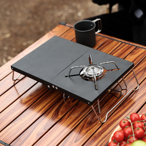 Mesa plegable portátil para acampar con estufa tipo araña, mesa de cocina de aleación de aluminio para exteriores, para mochileros y picnics - Product Image 1