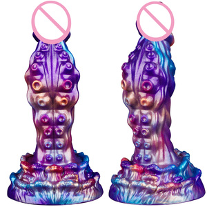 Dildo en silicone liquide en forme de chien avec simulation d'éjaculation, ventouse réaliste et plug anal fantaisie - Product Image 2
