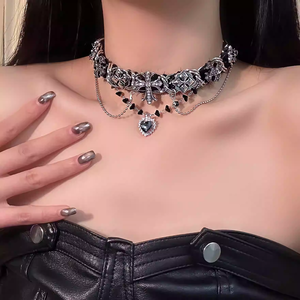 قلادة تشوكر من هيسيرا بتصميم عصري من سلسلة معدنية ثقيلة بطراز صناعي قوطي بانك مع صليب - Product Image 4