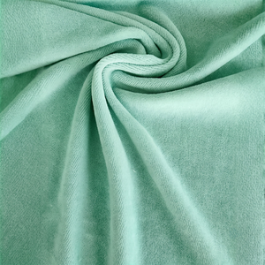 Tissu Velours Tricoté en Coton Vert Menthe Premium 240 g/m² 80/20 Coton Polyester en Rouleau pour Vêtements en Gros - Product Image 1