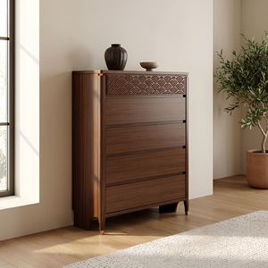 <span class=keywords><strong>Commode</strong></span> moderne en chêne à 5 tiroirs pour chambre à coucher, avec armoire de rangement polyvalente pour la maison, le bureau et l'entrepôt (vente en gros) - Product Image 1