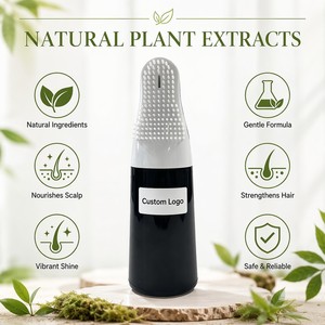 Tinte Capilar Herbal en Crema Negro Intenso OEM con Aplicador de Peine, Cobertura Instantánea - Product Image 1