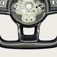 Volant en cuir et fibre de carbone pour Volkswagen VW Golf 7 6 8 5 R MK 6 7 7.5 8 Passat GTl CC Scirocco Jetta Polo 6r B7 B8
