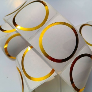 Etichette Metalliche Lucide con Foglia d'Oro Opaca, Etichette Termiche Circolari con Bordo Dorato Stampabili in Rotoli - Product Image 6