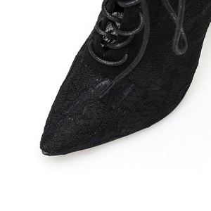 Sandalias Romanas de Moda 2025 para Mujer, Botines Cortos de Malla con Tacón de Aguja y Punta Puntiaguda, Estilo Europeo y Americano - Product Image 6