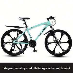 Vélo de montagne en acier unisexe 24/26 pouces pour adultes, vélo de course sur route avec 21 vitesses, freins à disque doubles pour étudiants - Product Image 3