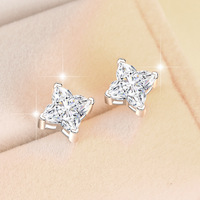Anting Stud Perak Sterling Berlapis Emas/Platinum dengan Moissanite GRA 1.2Ct Bentuk Bunga Lily Cut VVs1 Desain Unik, Hadiah Ulang Tahun
