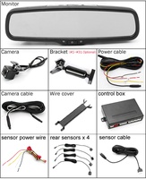 HD 5 "Otomatik Karartmalı Araba Ayna DVR Kaydedici Monitör Çift Lensli Araç Kamerası Orijinal Braketli 16mm Düz Park Sensörü