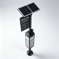 Señalización Electrónica Inteligente para Paradas de Autobús con Energía Solar, Pantalla de Tinta Electrónica, Bajo Consumo de Energía