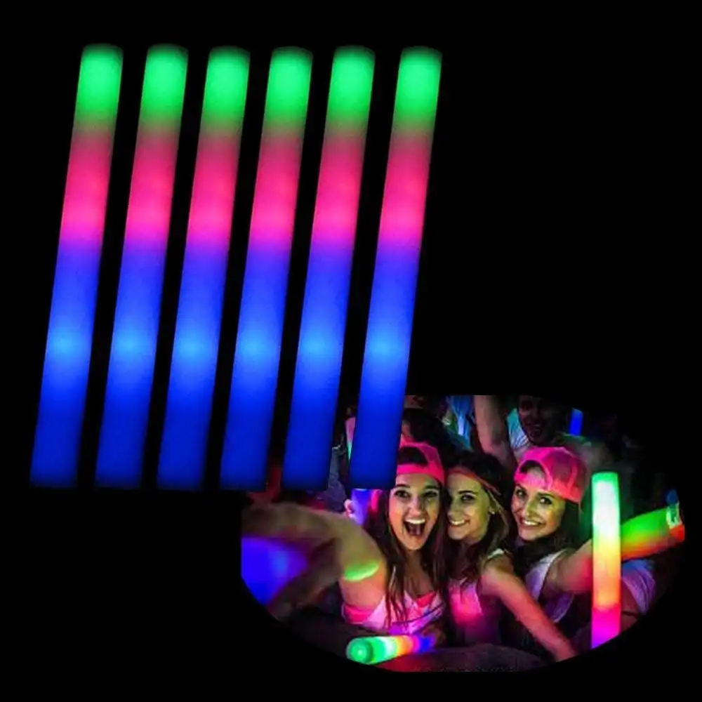 Tongkat Busa Menyala LED RGB Kustom untuk Penggunaan Pesta
