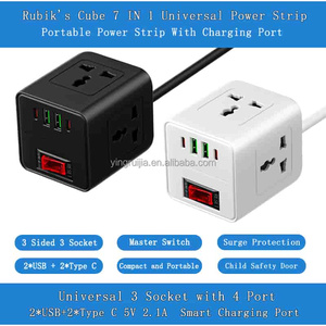 Rubiks Cube phổ điện dải với bảo vệ quá tải, MAGIC CUBE 3 cửa hàng với USB C, di động mở rộng dây Ổ cắm điện - Product Image 3