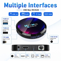 TV Box Android 13 8K H96Max RK3528 4GB RAM Decodificación H.265 VP9 WiFi 6 BT 5.0 HD USB