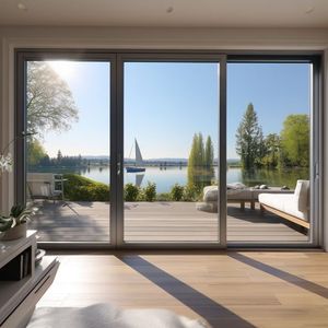 Fenêtres et portes coulissantes horizontales en aluminium à double vitrage, design moderne, prix usine raisonnable, pour balcon - Product Image 1