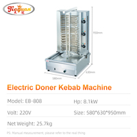 Machine à shawarma électrique de comptoir en acier inoxydable à 5 brûleurs, gril vertical commercial robuste pour kebab doner