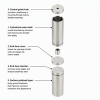 Goupille cylindrique en acier inoxydable poli avec rainures, goupille de centrage et de positionnement, diamètre et longueur personnalisés OEM