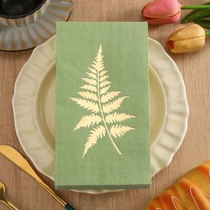 Gold Foil Leaf Print Paper Napkins 330mmx400mm Themed Party Disposable Napkins - Product Image 3
