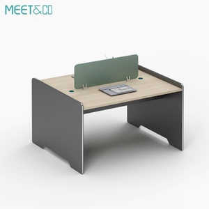 Customized Modern 4-Person Open Modular Office Desk Classic Wooden Work Computer Cubicle Convertible Panel Style - Product Image 6