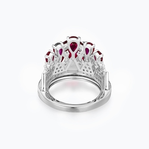 Đồ Trang Sức Tốt Nhất Đồ Trang Sức Sang Trọng Sinh Đá Kim Cương Nhẫn Bạc Mạ Đôi Nước Drop Shipping & Peal Hình <span class=keywords><strong>Ruby</strong></span> Cô Gái Món Quà Tốt Đẹp Sinh Nhật - Product Image 2