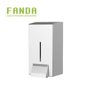 Distributeur de savon mural moderne FANDA, écologique, capacité 1000 ml, finition brossée # Acier inoxydable 304 pour salle de bain - Product Image 1