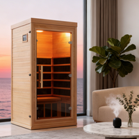 Sauna infrarouge à spectre complet pour 1 personne - Vente flash - Thérapie par lumière rouge en hemlock canadien - Sauna intérieur