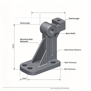 Composants de précision moulés au sable sur mesure, fournis par l'usine, en fonte ductile avec usinage CNC - Product Image 2