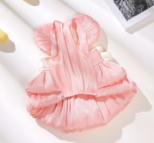 Qbellpet vêtements pour animaux de compagnie chat printemps/été débardeur arc robe de princesse boucle de Traction adaptée aux chiens de petite et moyenne taille - Product Image 4