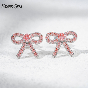 Pendientes de Diamantes de Laboratorio, Oro de 10K, Corte Redondo, 0.78CTW, Color Rosa, Claridad VS, Pendientes de Diamantes Cultivados en Laboratorio - Product Image 1