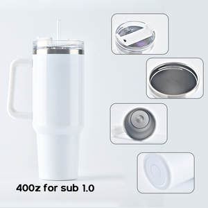 Gobelet isotherme en acier inoxydable de 40 oz avec poignée pour impression par sublimation, isolation thermique de 6 à 12 heures, écologique, cadeau d'affaires gratuit - Product Image 2