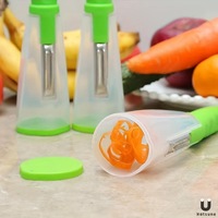 Multifunctionele 3-in-1 handmatige plastic schilmes voor het schillen/schredderen van loofah, limoen, fruit en groenten voor thuisgebruik