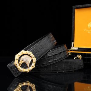 Cinturón Formal de Piel de Cocodrilo para Hombre con Hebilla de Acero, Diseño de Lujo para Negocios y Ocio, Ligero y Duradero, Venta al Por Mayor del Fabricante - Product Image 6