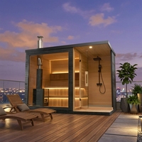 Nouvelle Cabine de Sauna Extérieure Moderne en Bois Massif Grande Capacité Multi-personnes, Vente Chaude Mondiale 2026 – Sauna Sec et Vapeur Tout-en-un