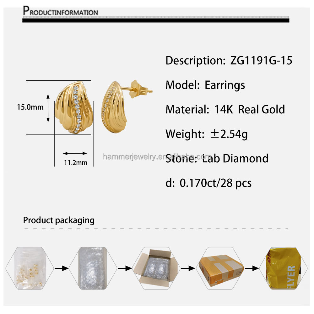 14k yellow gold+lab diamond