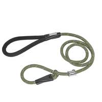Laisse d'entraînement moderne SecureGrip de type P pour chiens avec motif rayé et décoration réfléchissante, 100 % nylon