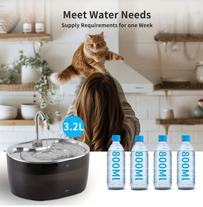 Ciotola <span class=keywords><strong>per</strong></span> Bere <span class=keywords><strong>per</strong></span> Animali Domestici, Distributore d'Acqua Intelligente <span class=keywords><strong>per</strong></span> Cani e <span class=keywords><strong>Gatti</strong></span>, Capacità 3,2L, Fontanella Automatica <span class=keywords><strong>per</strong></span> <span class=keywords><strong>Gatti</strong></span> - Product Image 4
