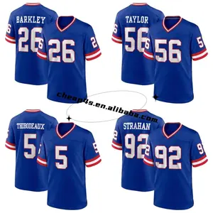 Wholesale Stitched American Football Jersey #97 Dexter Lawrence II 26 Saquon Barkley USA Football Uniform